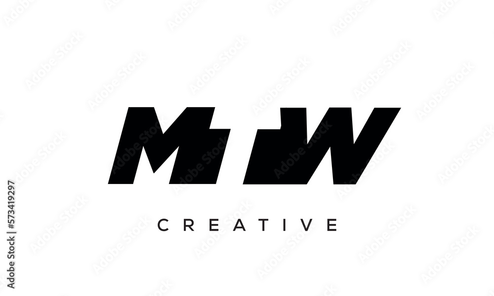 MTW letters negative space logo design. creative typography monogram vector MTW letters negative space logo design. creative typography monogram vector