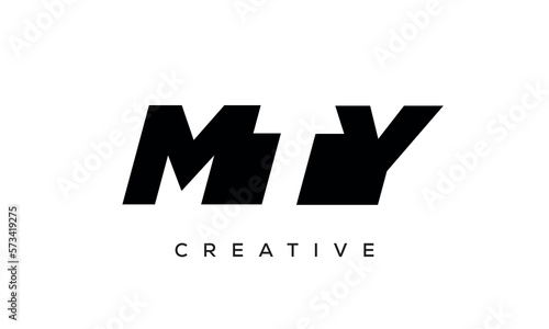 MTY letters negative space logo design. creative typography monogram vector photo