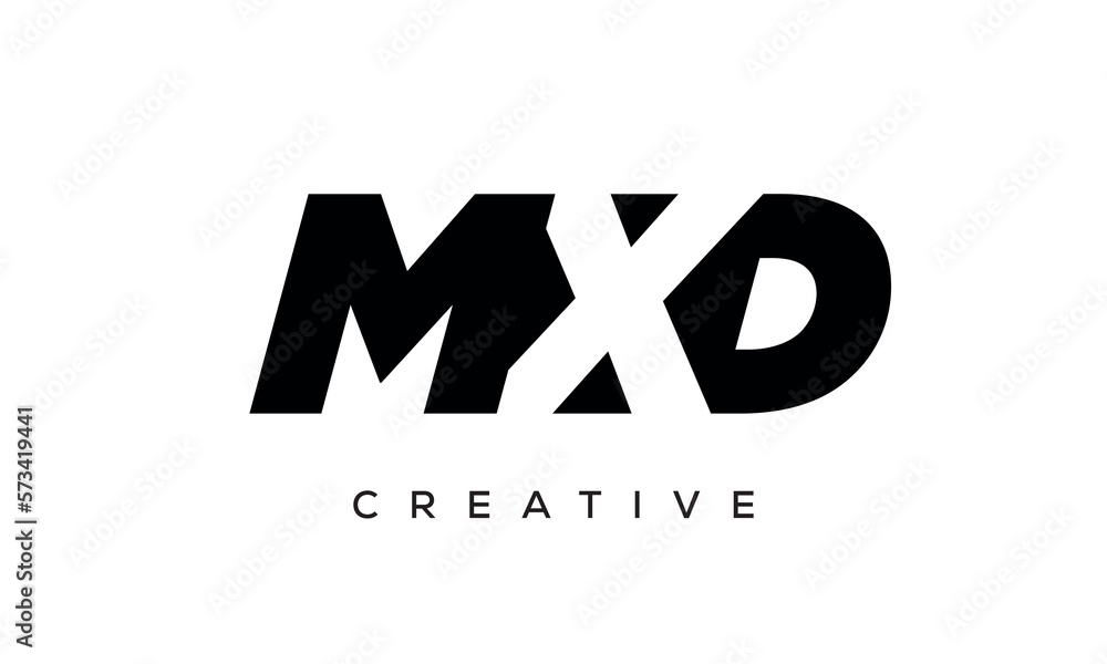 MXD letters negative space logo design. creative typography monogram vector