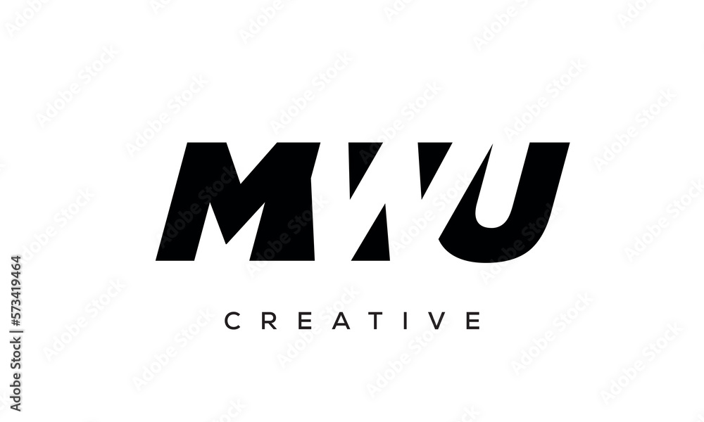 MWU letters negative space logo design. creative typography monogram vector MWU letters negative space logo design. creative typography monogram vector