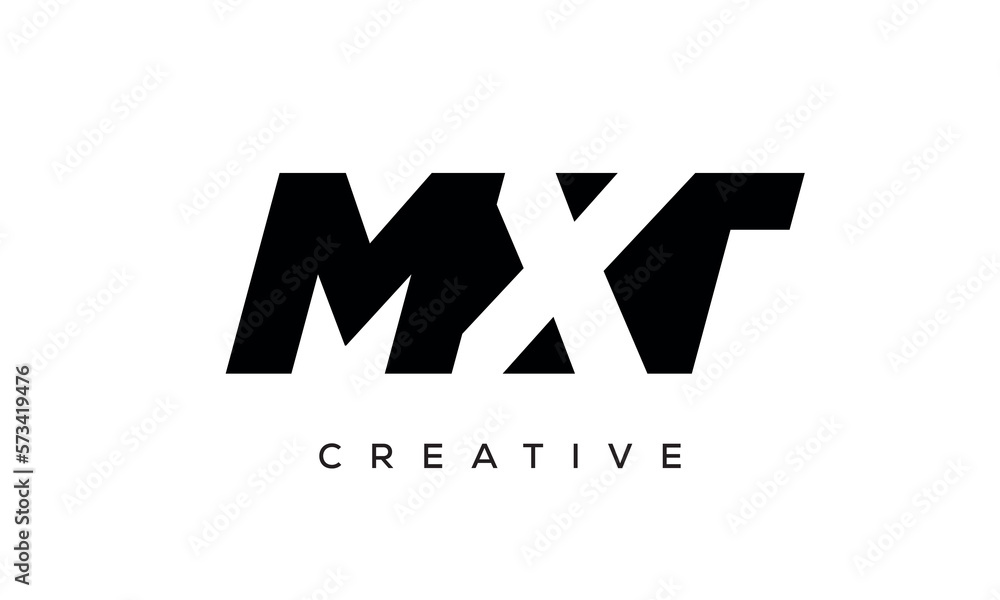 MXT letters negative space logo design. creative typography monogram vector