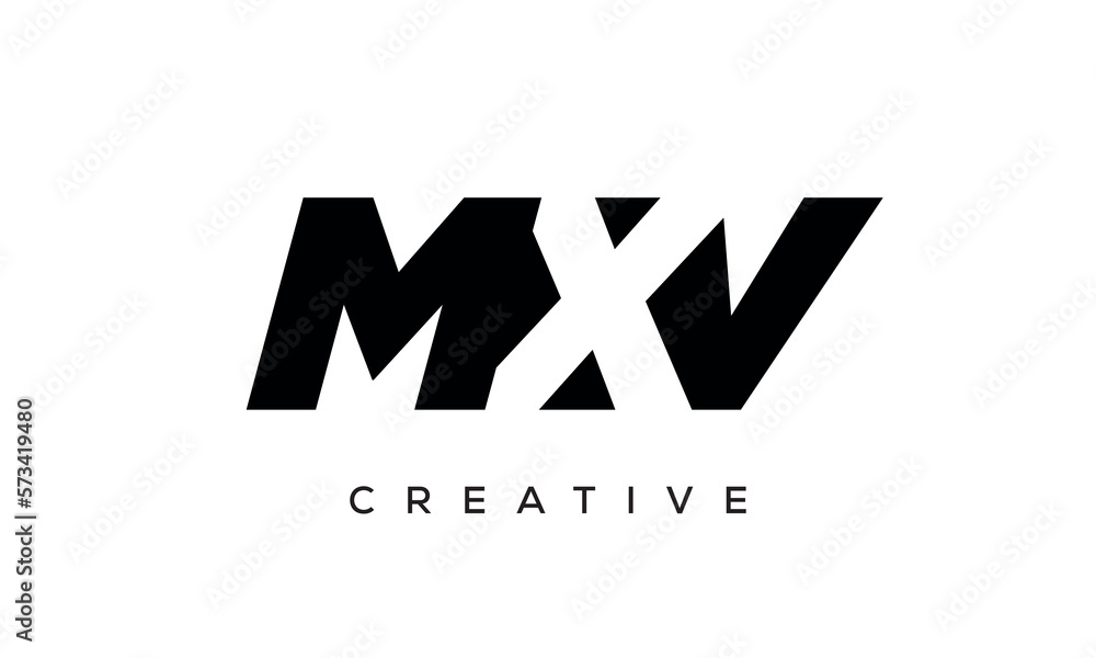 MXV letters negative space logo design. creative typography monogram vector	

