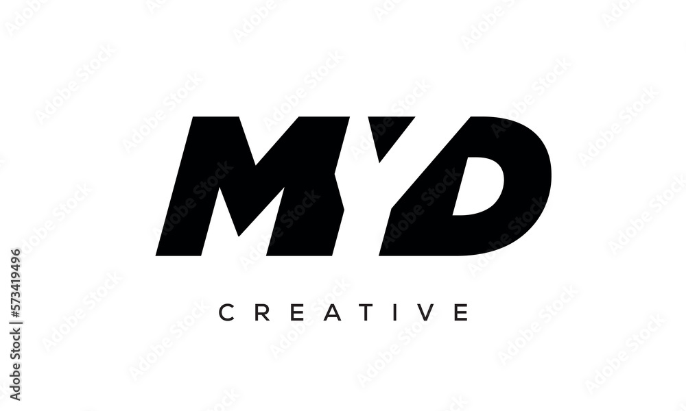 MYD letters negative space logo design. creative typography monogram vector	
 - obrazy, fototapety, plakaty 