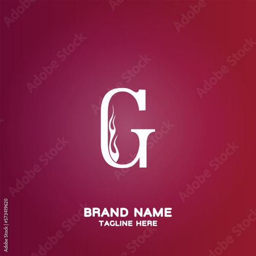 Letter G initial logo template, alphabet with gradient background
