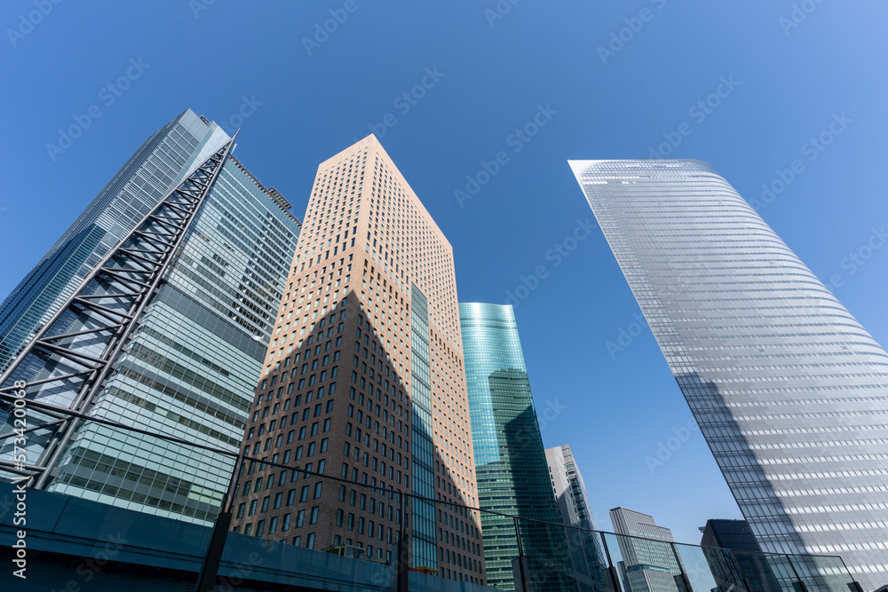 東京汐留　高層ビル群の風景