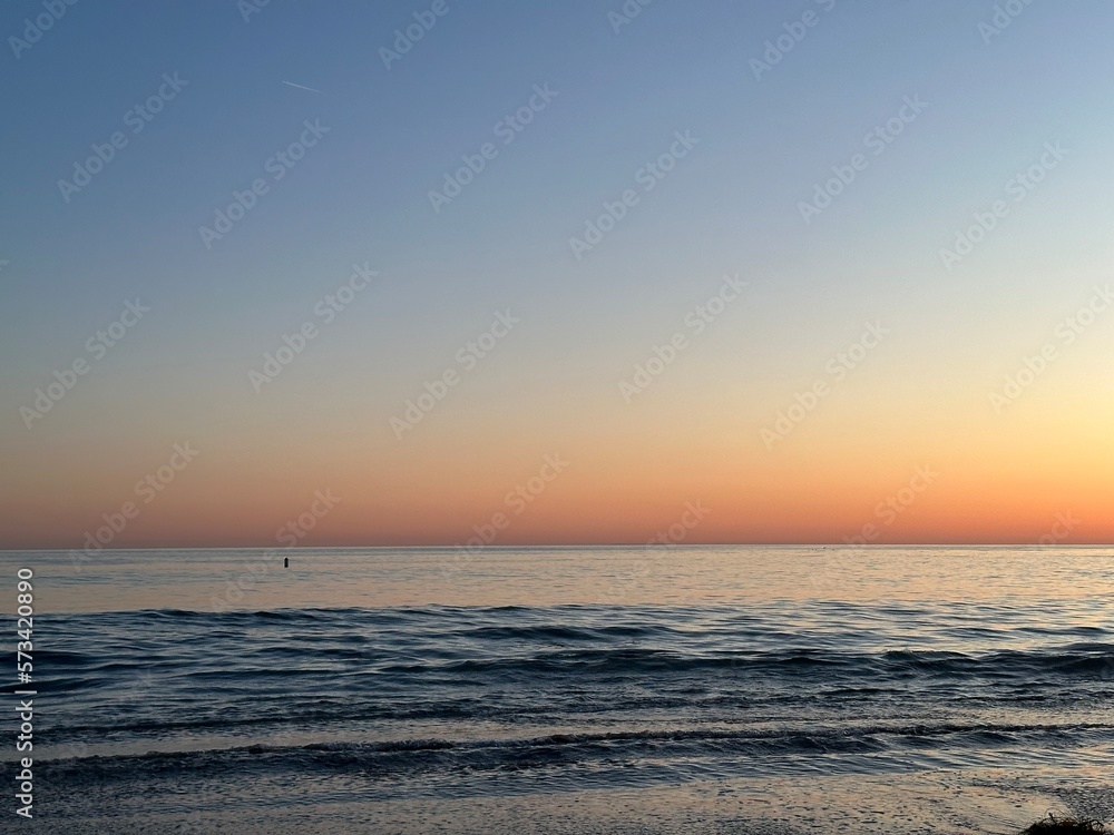 Sunset over the sea in Laguna Beach, South California