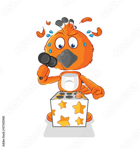 hudhud bird play whack a mole mascot. cartoon vector