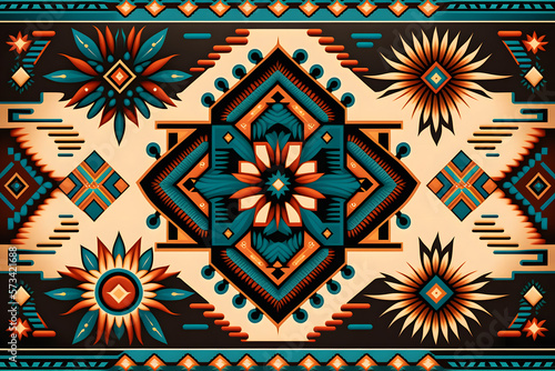 Native American seamless tile pattern for wallpaper, background, illustration, fabric
