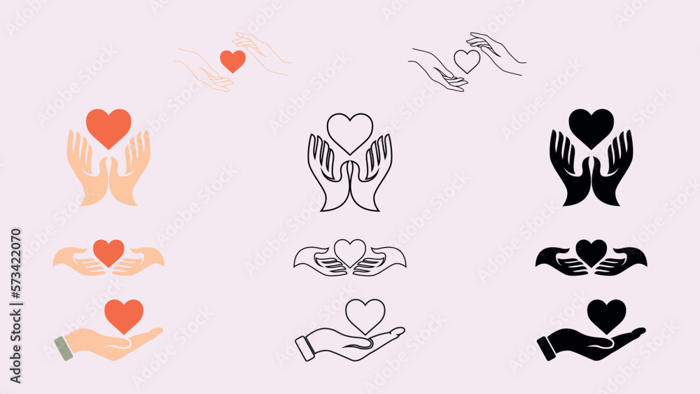 Hand With Love Icon Vector