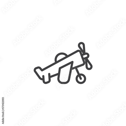 Toy airplane line icon