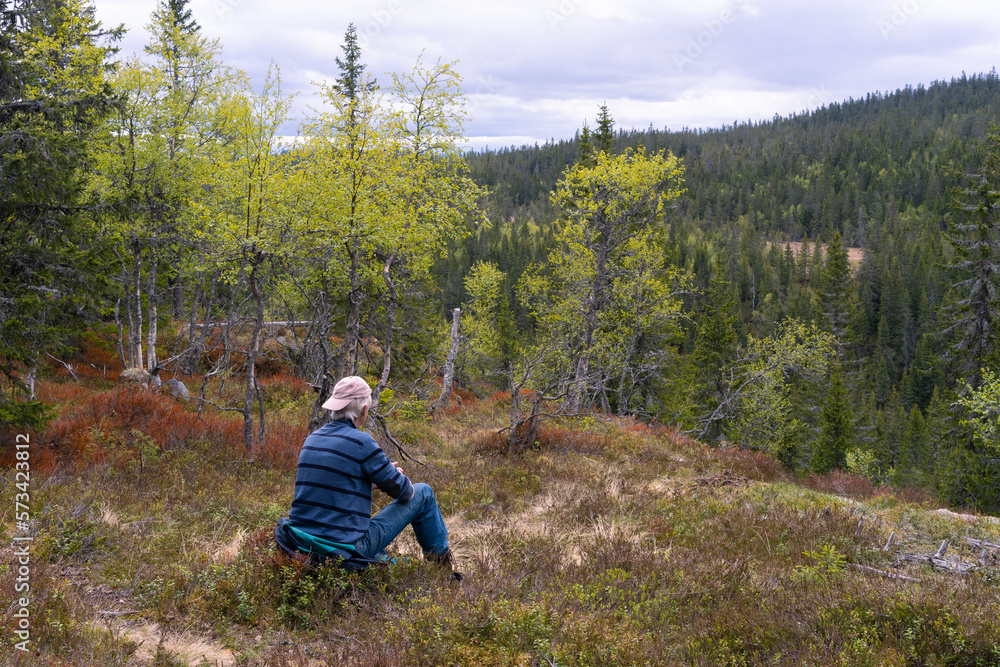 Having a rest in the Svartdalstjerna Forest Reserve, part of the Totenaasen Hills, Norway. Having a rest in the Svartdalstjerna Forest Reserve, part of the Totenaasen Hills, Norway.