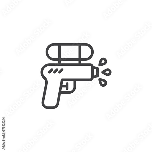 Water gun line icon