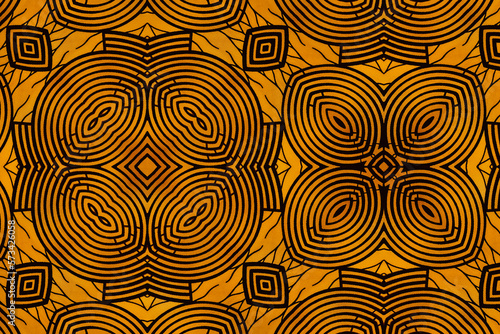 Colorful African fabric, seamless and textured pattern, geometric design, photo