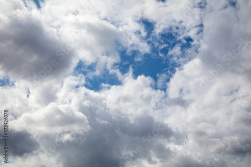 White clouds on the blue sky