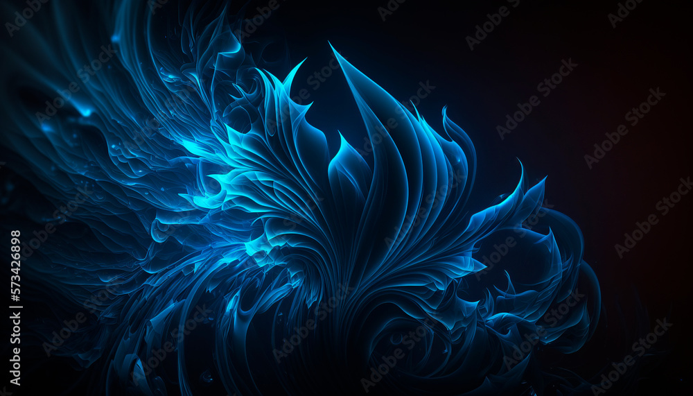 Fototapeta premium Blue abstract lines background created with Generative Ai technology