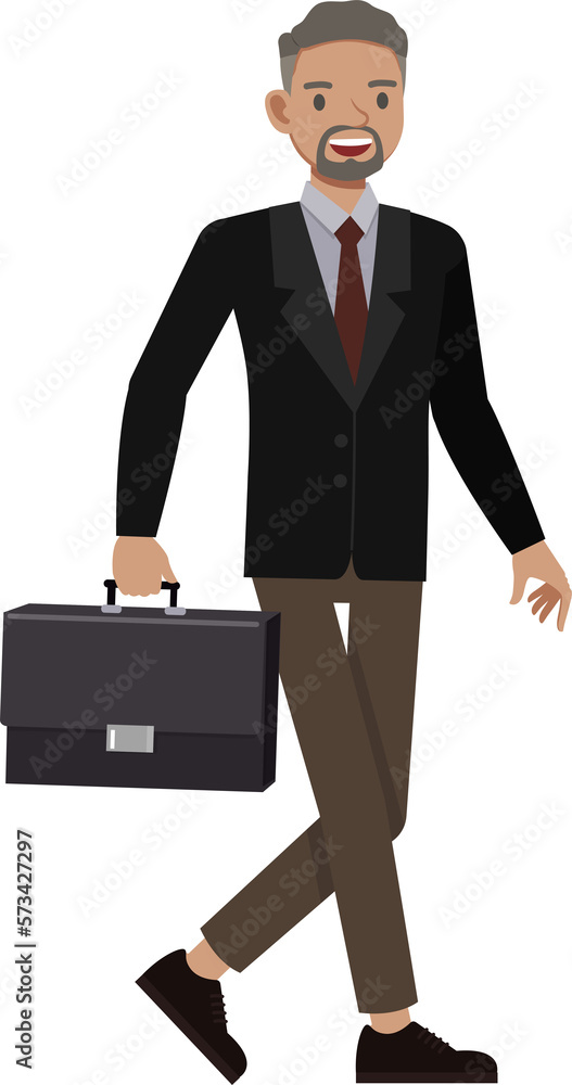 Office man wear black suit and red tie character design. Presentation in various action with emotions, running, standing and walking. Office man wear black suit and red tie character design. Presentation in various action with emotions, running, standing and walking.