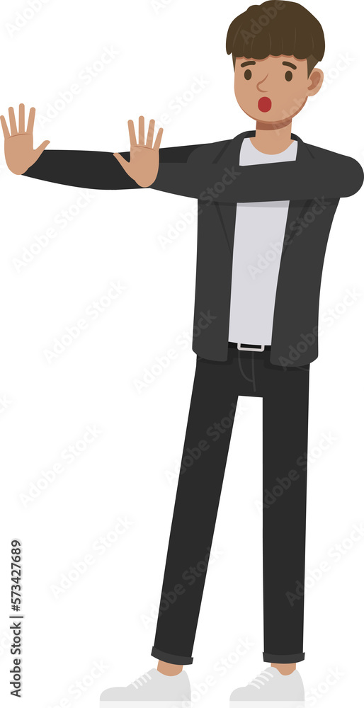 Office man wear black suit character design. Presentation in various action with emotions, running, standing and walking. Office man wear black suit character design. Presentation in various action with emotions, running, standing and walking.