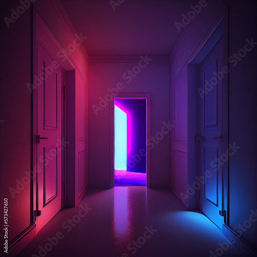 Neon home decoration  accent lighting. Generative AI