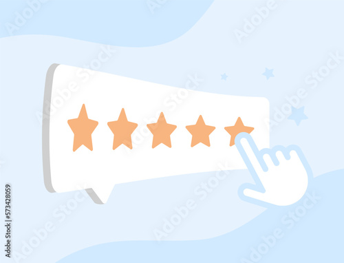 Customer Satisfaction Rating concept. Reviews stars with good and bad rates, as well as Net Promoter Score and Customer Effort Score. Get feedback from customers. Represent review and recommendation