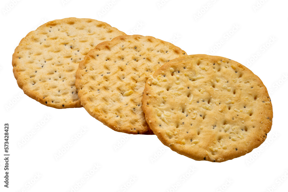 Flat Crackers or dry baked biscuit on whited background, Cracker Isolate on white with clipping path. Flat Crackers or dry baked biscuit on whited background, Cracker Isolate on white with clipping path.