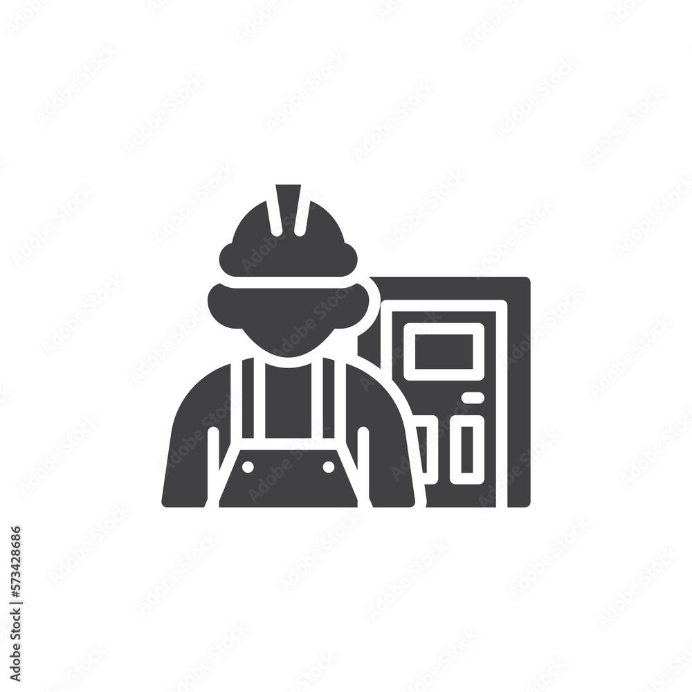 Door installation service vector icon Door installation service vector icon