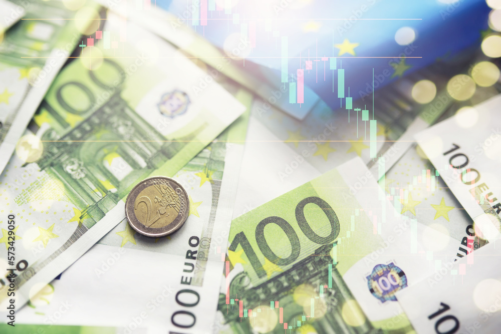 100 Euro banknotes as background, closeup. Money exchange 100 Euro banknotes as background, closeup. Money exchange