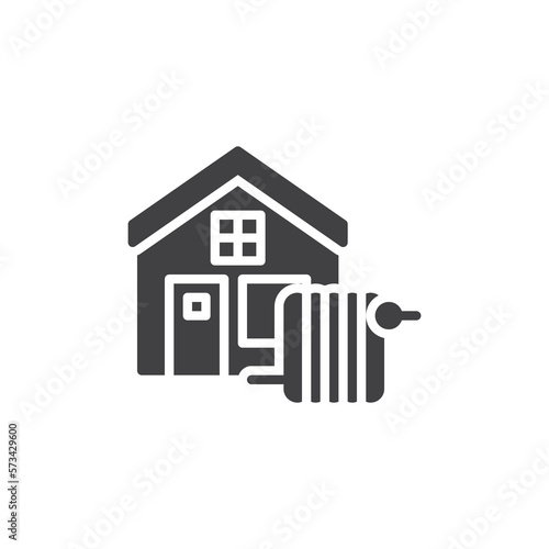 Home heating system vector icon