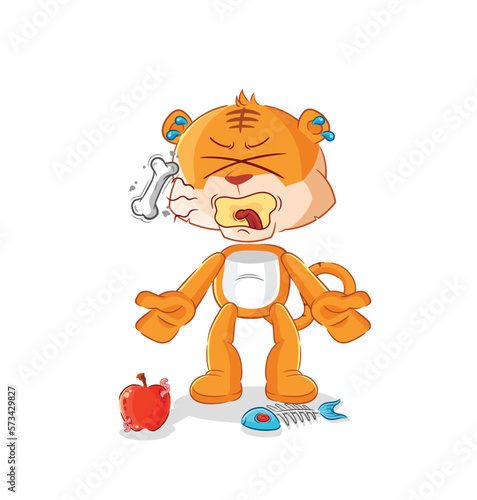 tiger burp mascot. cartoon vector