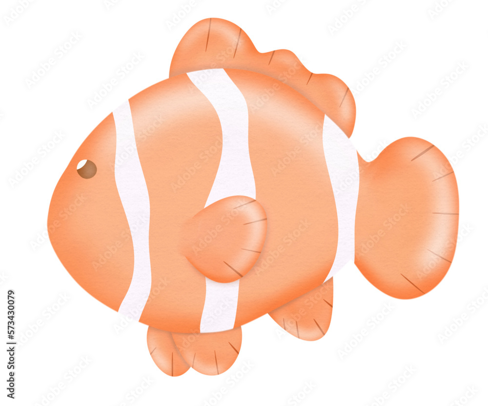 clownfish cartoon watercolor illustration clownfish cartoon watercolor illustration