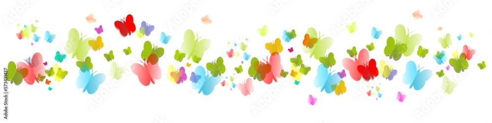 Schmetterlinge Band Banner Bunt Regenbogen