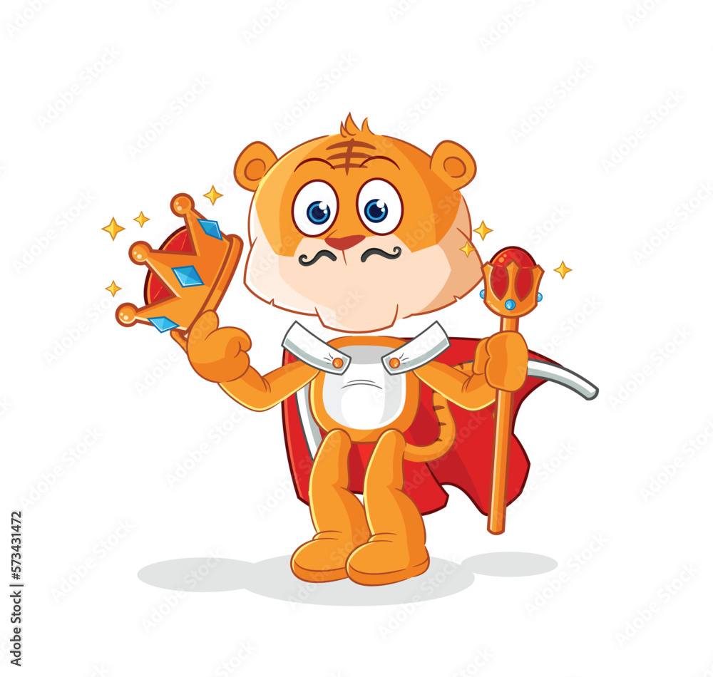 Obraz premium tiger king vector. cartoon character