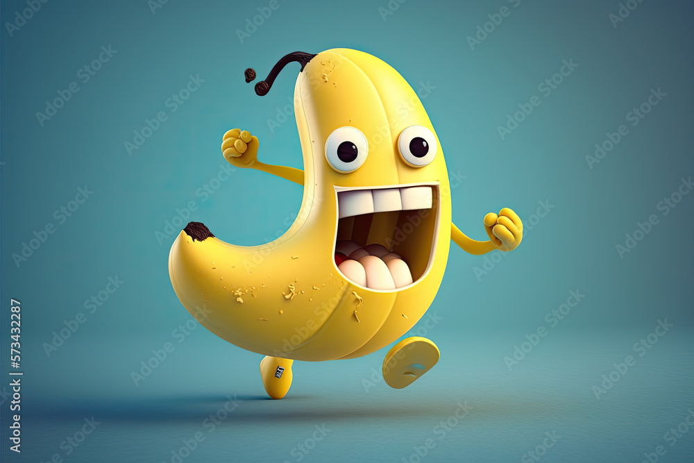 cute character of banana, generative AI