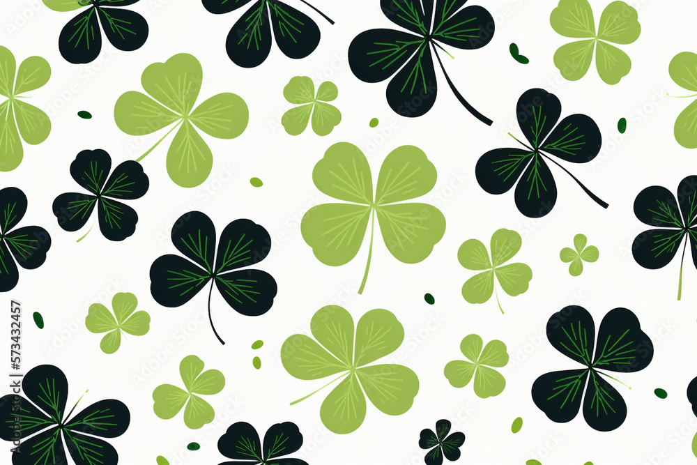 Saint Patrick's day green background. Green clover leaves pattern illustration Saint Patrick's day green background. Green clover leaves pattern illustration
