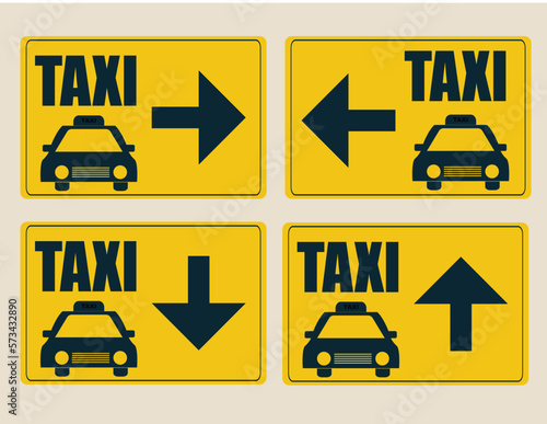 Taxi Icon, Taxi service, Taxi signboard vector