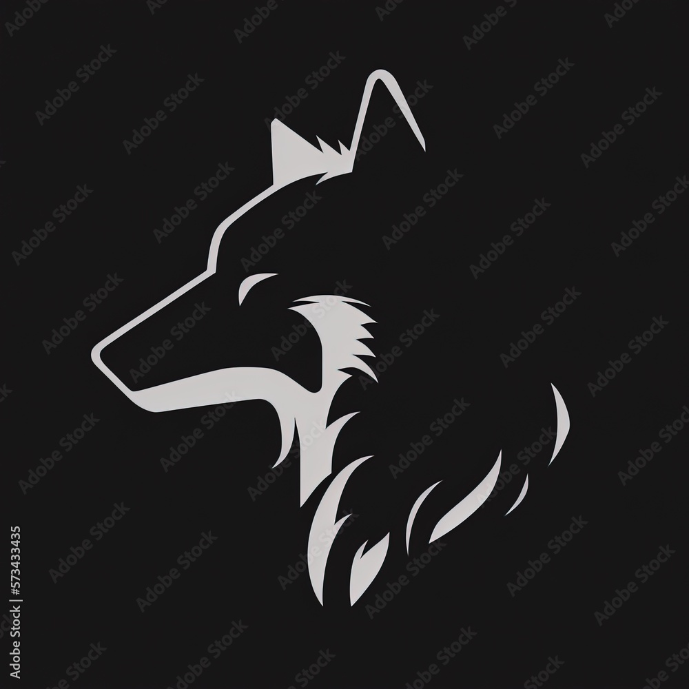 Obraz premium Minimalist wolf logo. Generative AI.