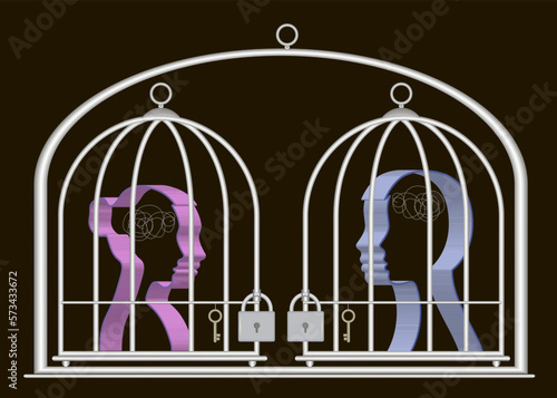 Fixed thinking, refusal to learn something new,
 mental blocking of everything new. Locked in a cage, depressed.
