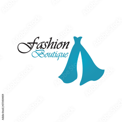 Beautiful dress woman logo simple creative for boutique fashion shop logo vector