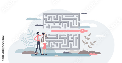 Fast solution as successful and effective problem overcome tiny person concept, transparent background. Symbolic business strategy.