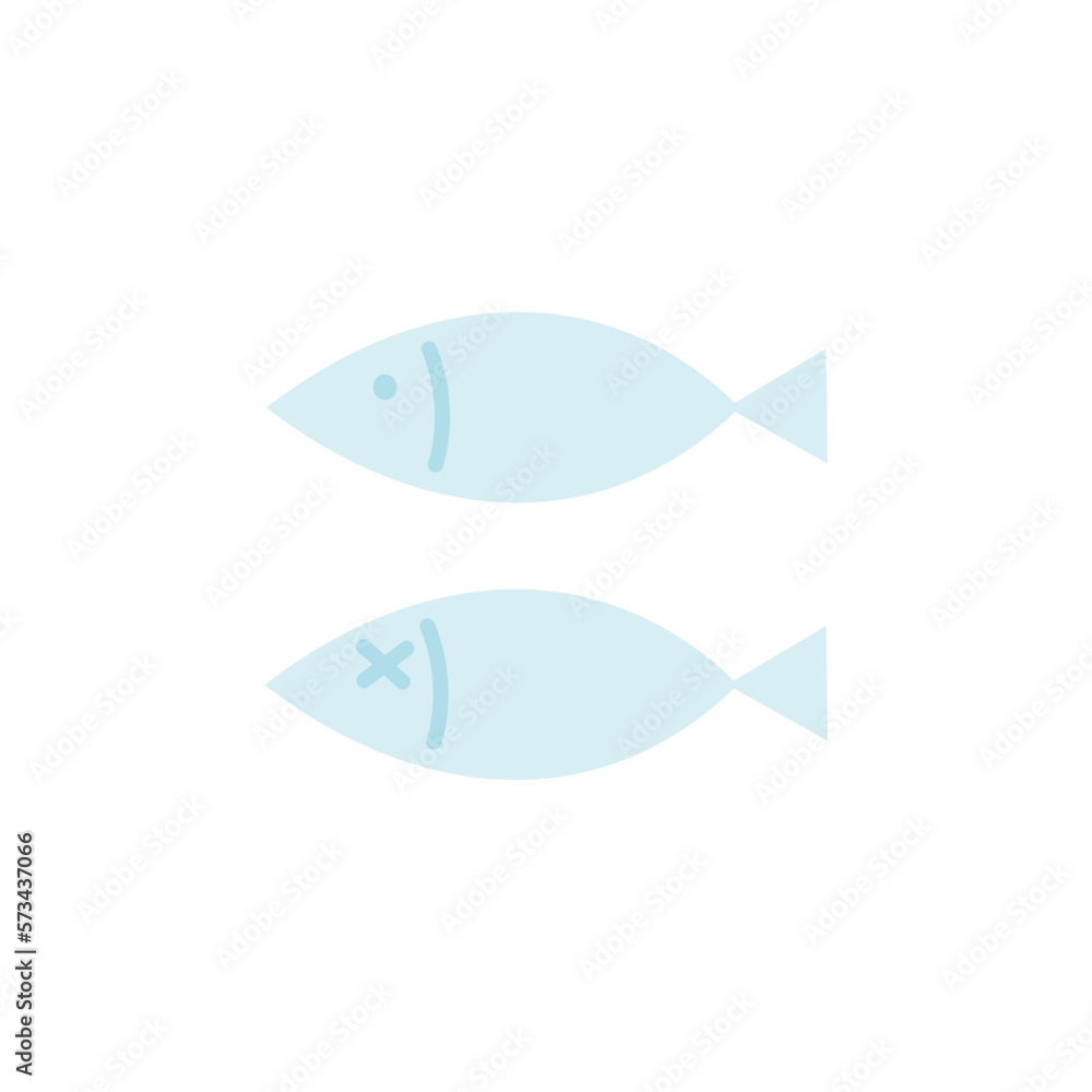 Set of fish and dead fish Icon. Flat vector design isolated illustration. Set of fish and dead fish Icon. Flat vector design isolated illustration.
