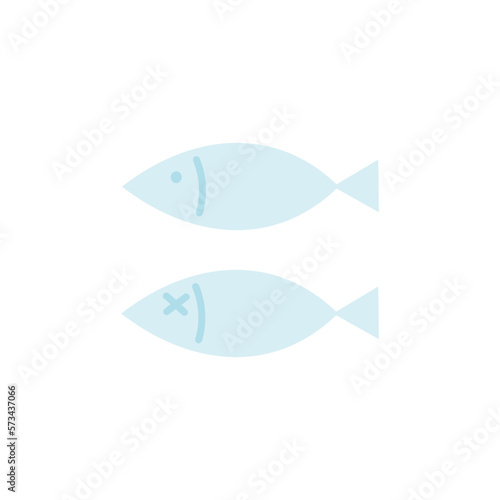 Set of fish and dead fish Icon. Flat vector design isolated illustration.