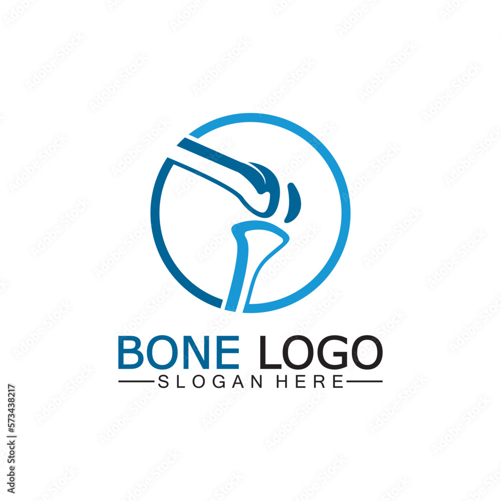 Bone logo vector template symbol.illustration of joint, knee. chiropractic logo Bone logo vector template symbol.illustration of joint, knee. chiropractic logo