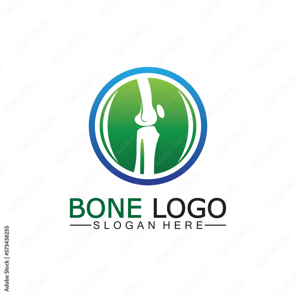 Fototapeta premium Bone logo vector template symbol.illustration of joint, knee. chiropractic logo