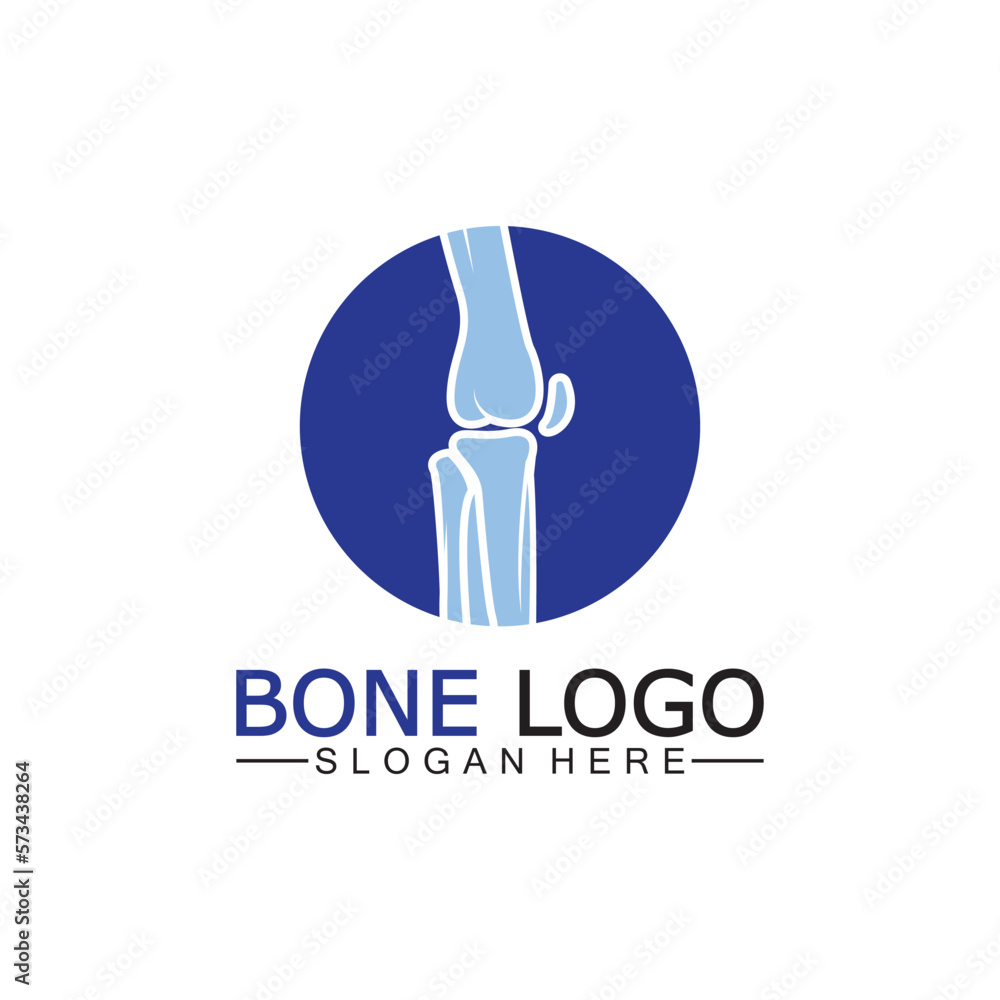Obraz premium Bone logo vector template symbol.illustration of joint, knee. chiropractic logo