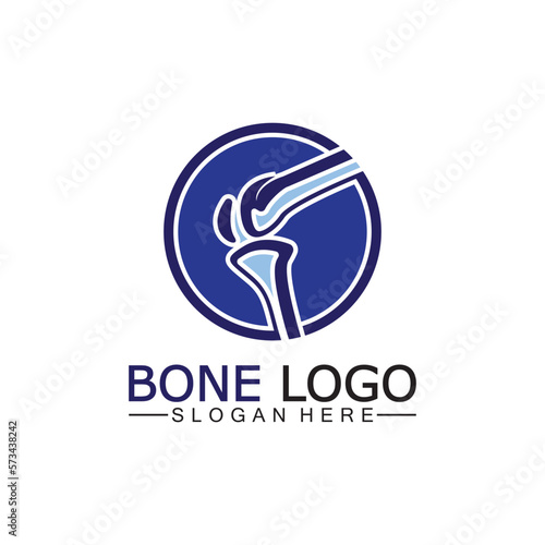 Bone logo vector template symbol.illustration of joint, knee. chiropractic logo