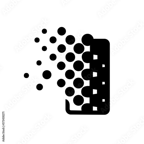 Dots abstract phone black and white