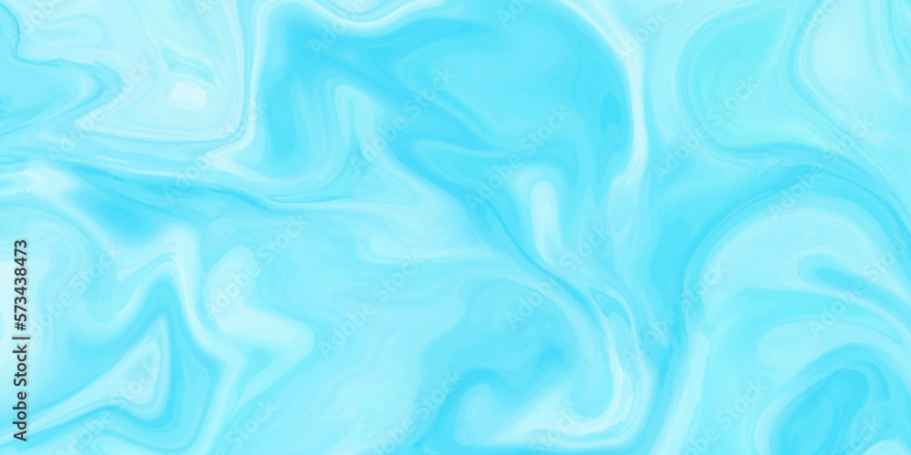 Fototapeta premium Blue and white marble oil ink liquid swirl texture for do ceramic counter soft blue abstract light background, blue Oil or Petrol liquid flow, liquid metal close-up, wide horizontal banner.