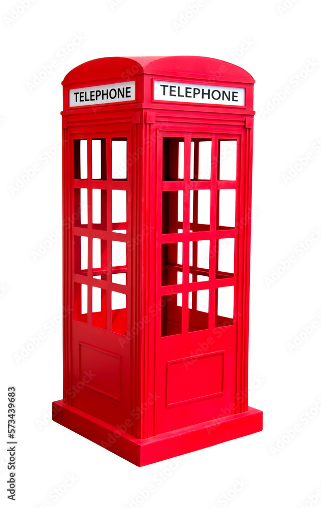 red callbox, telephone booth, phone booth  isolated - obrazy, fototapety, plakaty 