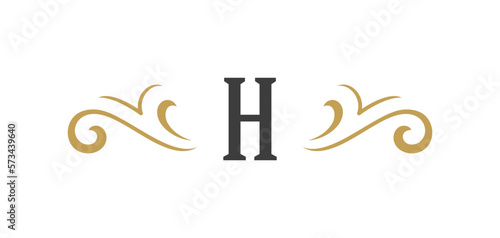 Vintage ornament swirl text separator calligraphic filigree vector illustration. Classical flourishes divider element for text decoration.