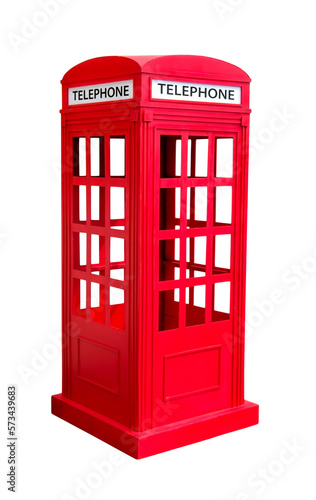 red callbox, telephone booth, phone booth  isolated