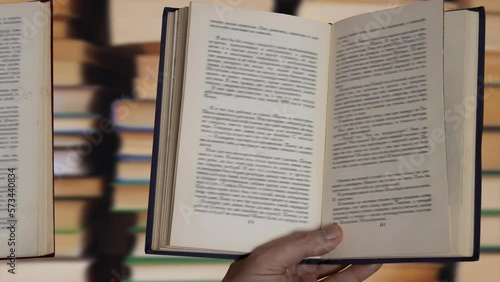 Animation of books in a hand